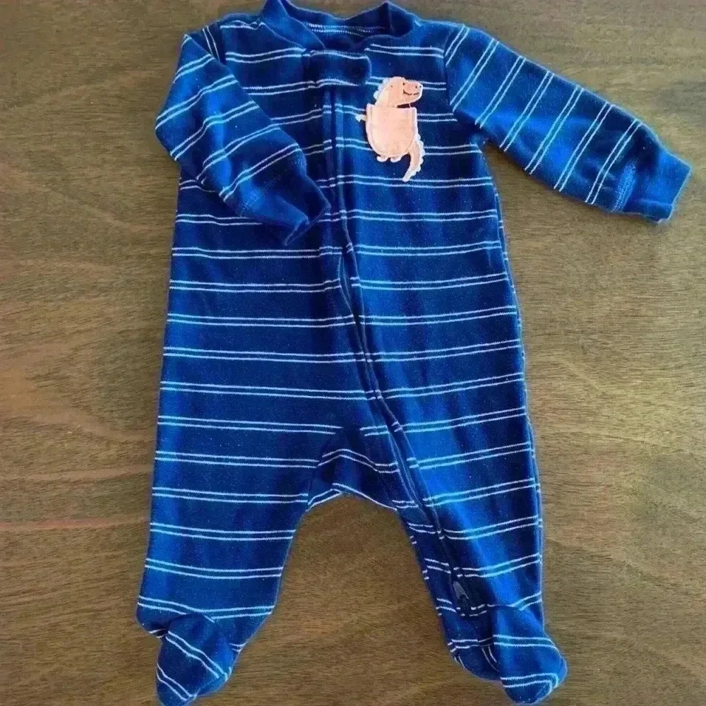 3 MONTHS Carter's Baby Fleece Footed Sleeper Pajamas PJs LOT Of 3 (0813)